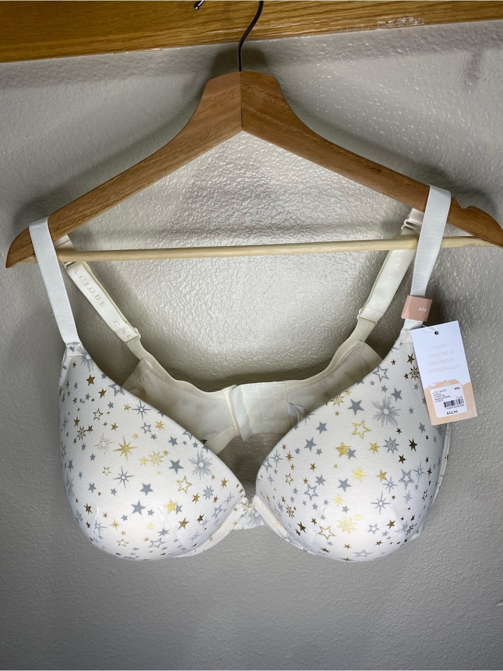 👙🫶🏽 Cacique Women’s Ivory Star-Print T-Shirt Bra
